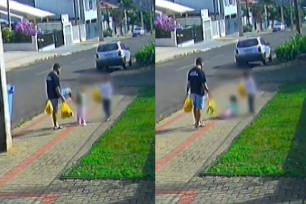 VÍDEO: Pai é flagrado chutando filha de três anos e passa a ser investigado pela polícia do Paraná
